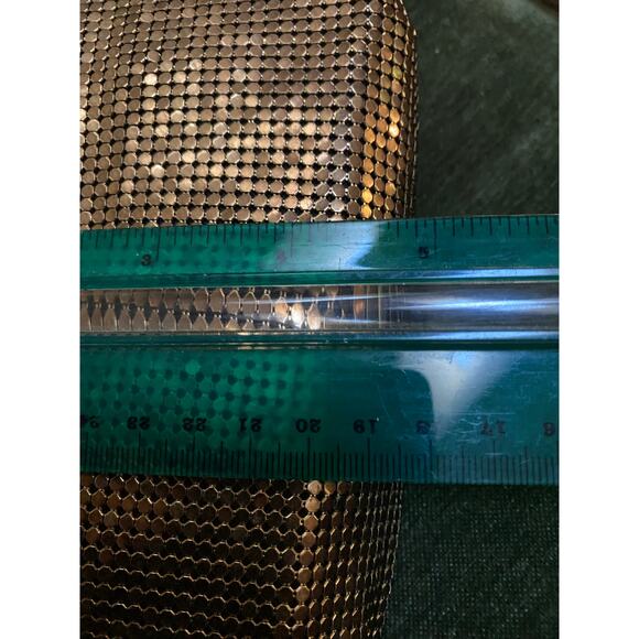Vintage Whiting & Davis Chain Mesh Bag metallic Gold Mesh 80s glam - Picture 8 of 8